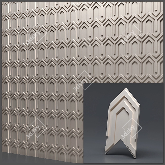 Title: Seamless Gypsum 3D Panels 3D model image 4