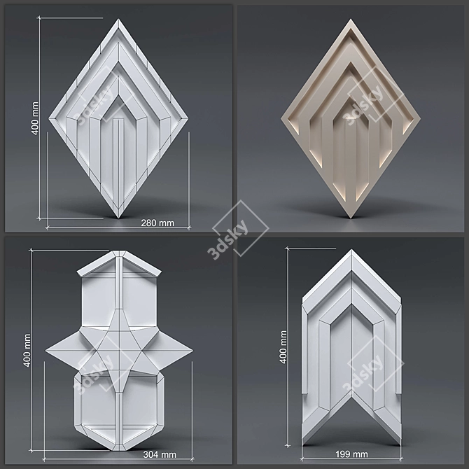 Title: Seamless Gypsum 3D Panels 3D model image 5