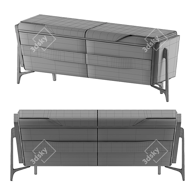 Elegant Turri Melting Sideboard 3D model image 2