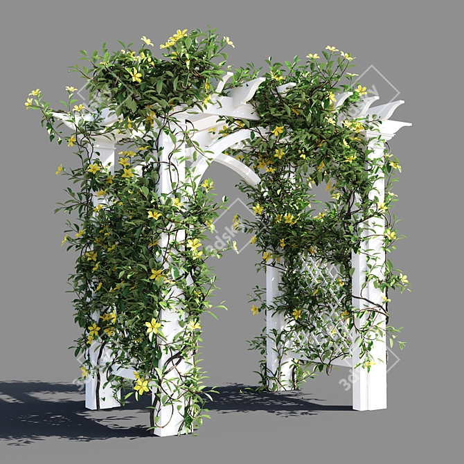 Hibbertia Scandens Metal Gate 3D model image 1