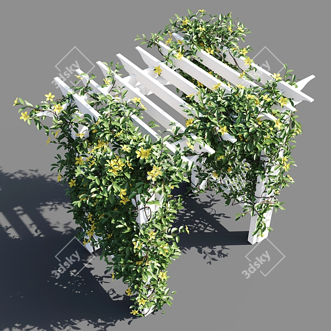 Hibbertia Scandens Metal Gate 3D model image 2