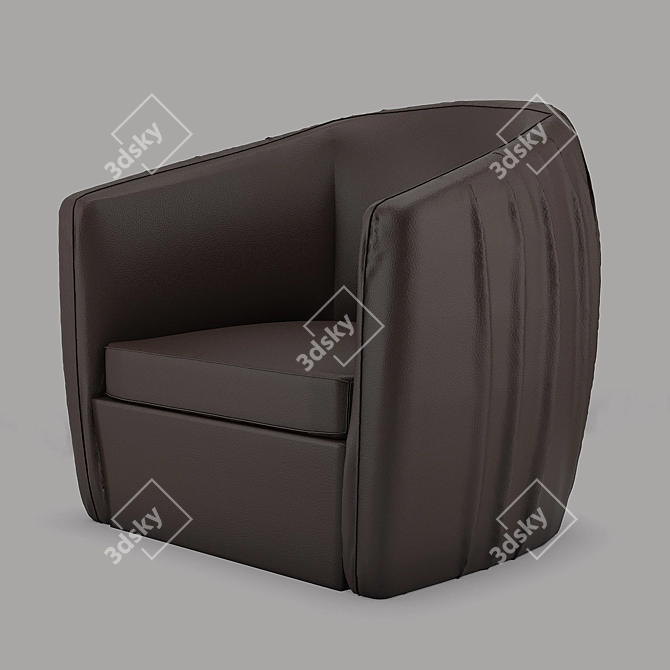 Aria Pleated Swivel Chair: Elegant Single Sofa 3D model image 1