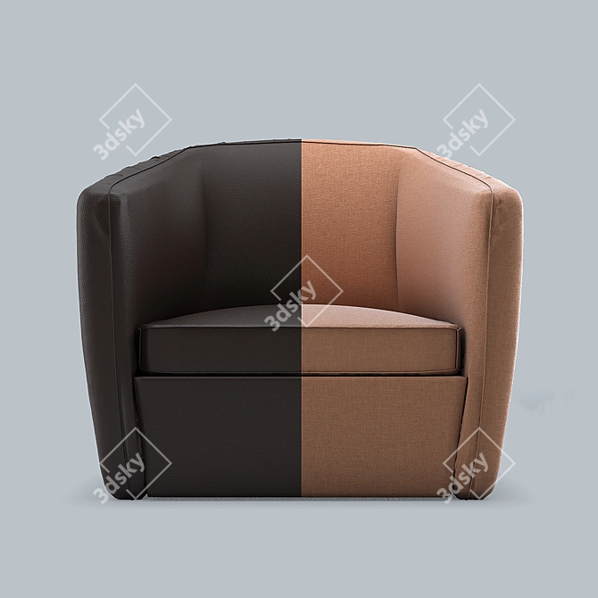 Aria Pleated Swivel Chair: Elegant Single Sofa 3D model image 5