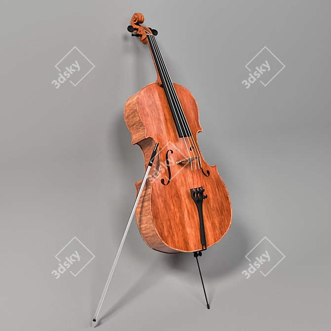 Pristine PBR Cello Set 3D model image 1
