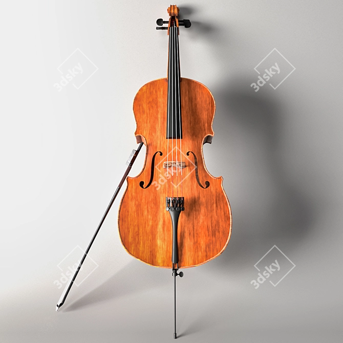 Pristine PBR Cello Set 3D model image 2