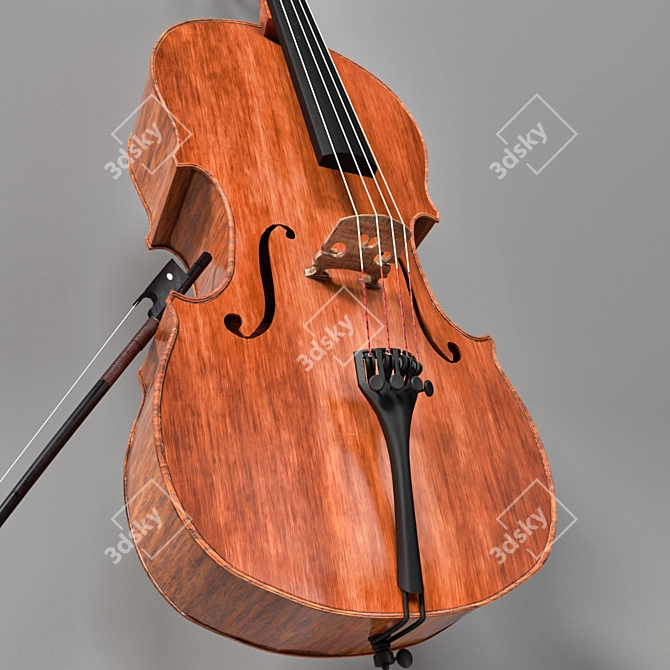 Pristine PBR Cello Set 3D model image 3