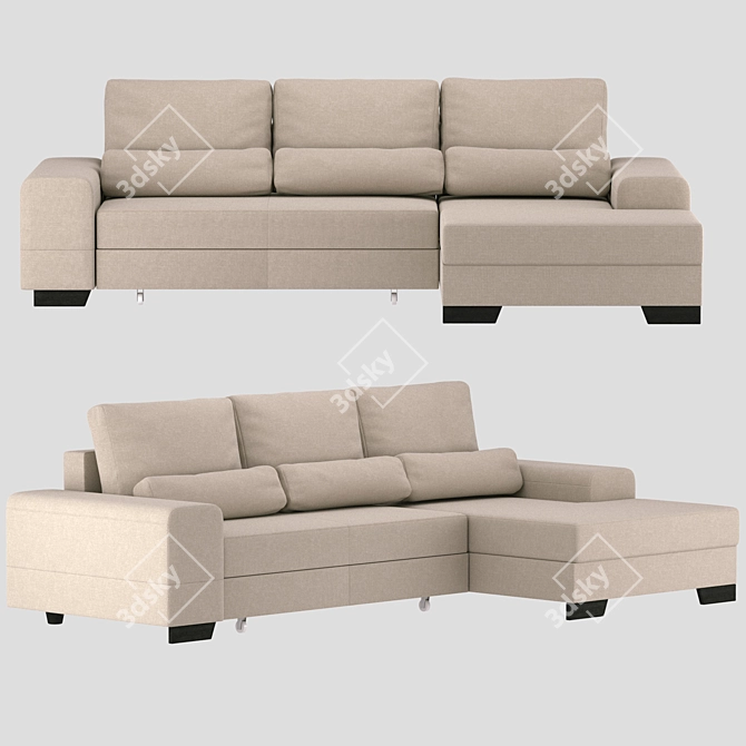 Modern Minimalist Sofa 3D model image 1