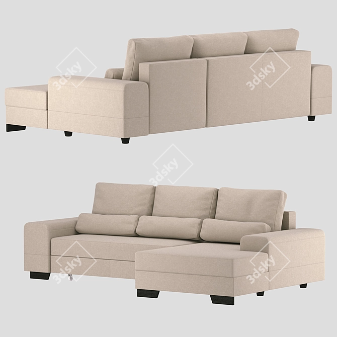 Modern Minimalist Sofa 3D model image 2