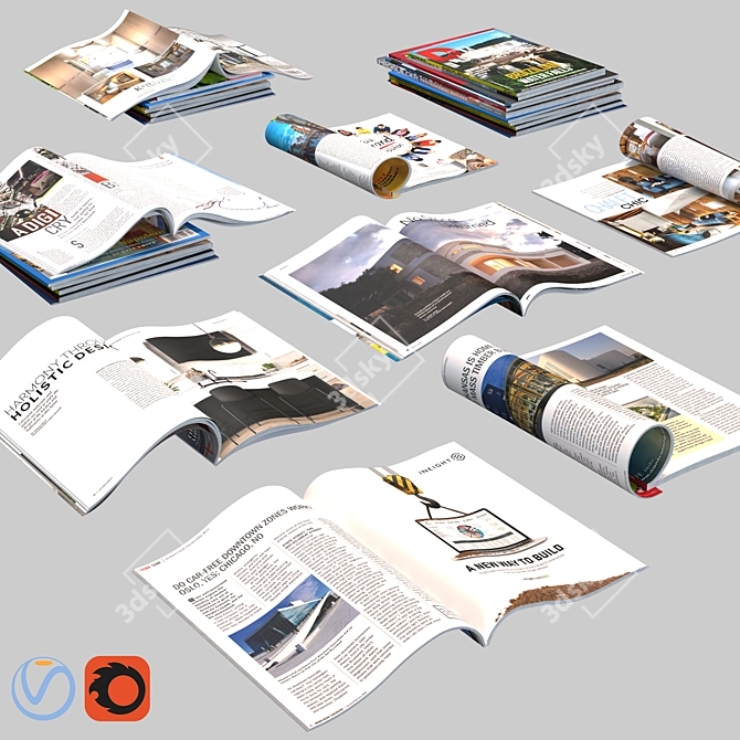 Fresh Magazines Collection: Open & Closed on Various Topics 3D model image 1