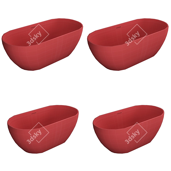 Riho Bilbao Oval Freestanding Bathtub 3D model image 4