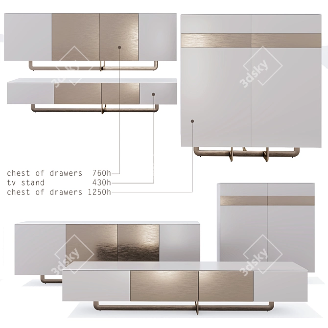 Modern Space1 Storage Solution 3D model image 6