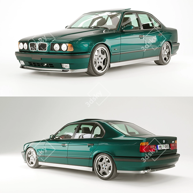 Classic BMW M5 (e34) Sedan 3D model image 1