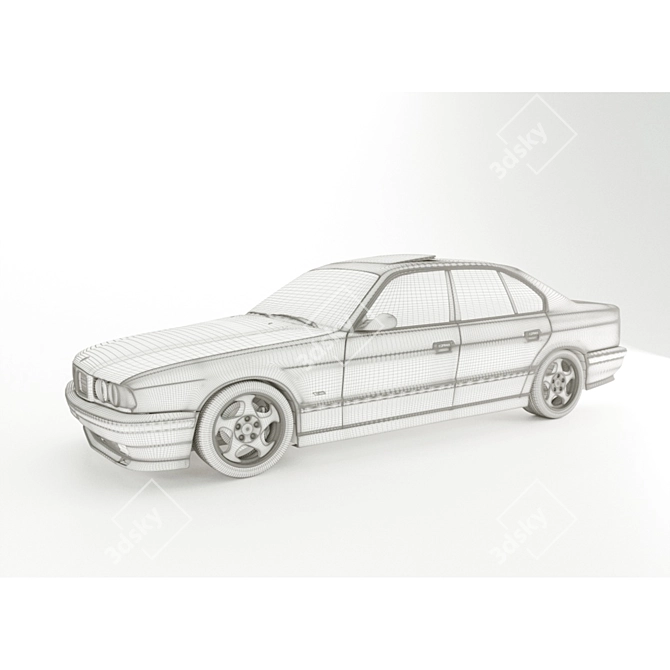 Classic BMW M5 (e34) Sedan 3D model image 3