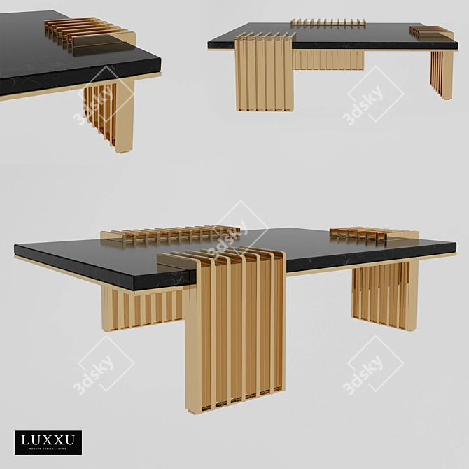 Luxurious Vertigo Marble Center Table 3D model image 1