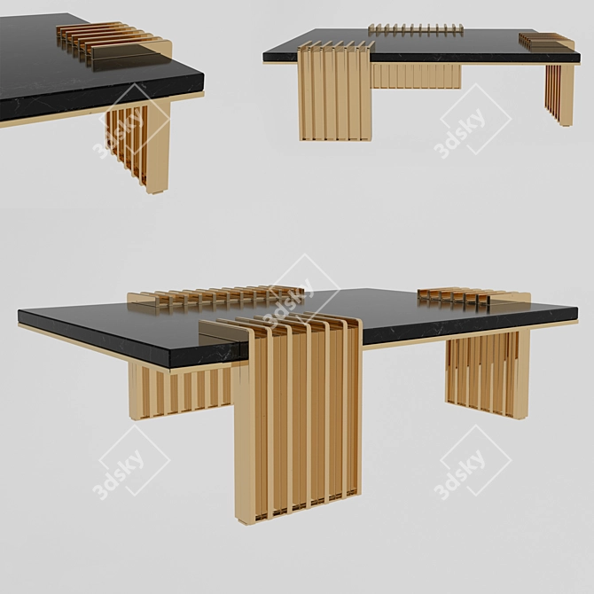Luxurious Vertigo Marble Center Table 3D model image 3
