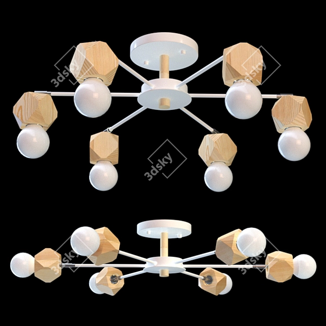 Scandinavian Style Polygon Chandelier 3D model image 1