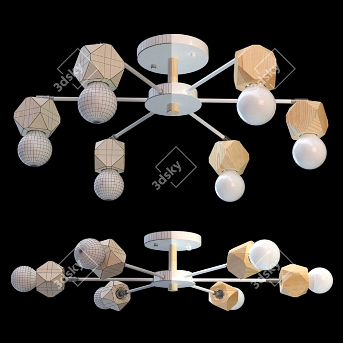 Scandinavian Style Polygon Chandelier 3D model image 2