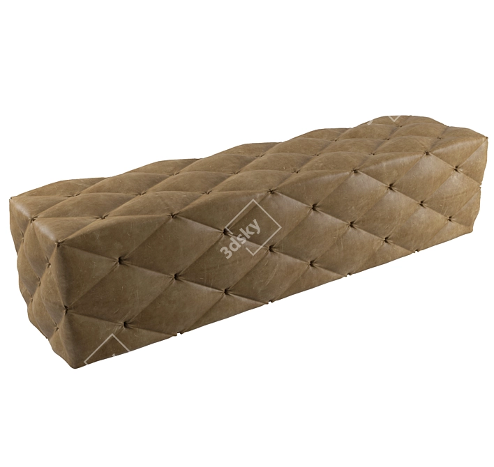 Luxury Tufted Leather Bench 3D model image 1