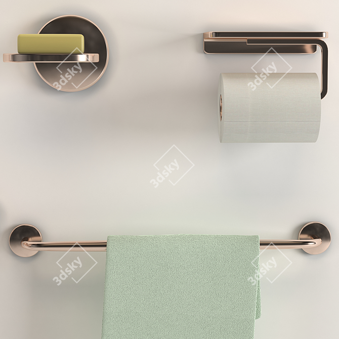 Luxury Bathroom Set: Soap, Shampoo, Towels 3D model image 14