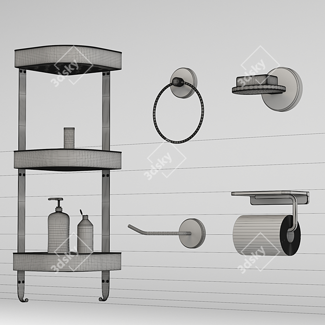 Luxury Bathroom Set: Soap, Shampoo, Towels 3D model image 10