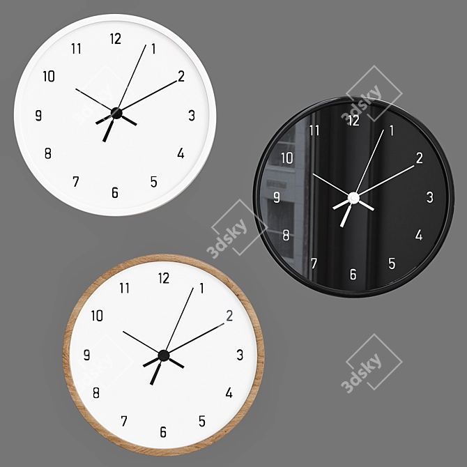 Minimalist Round Wall Clock 3D model image 1