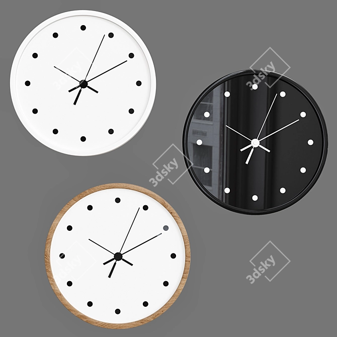 Modern Minimalist Wall Clock  3D model image 1