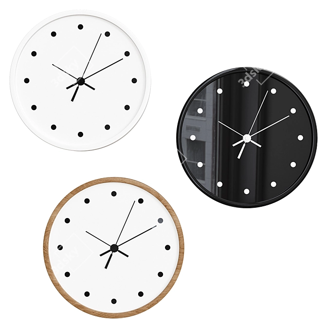 Modern Minimalist Wall Clock  3D model image 2