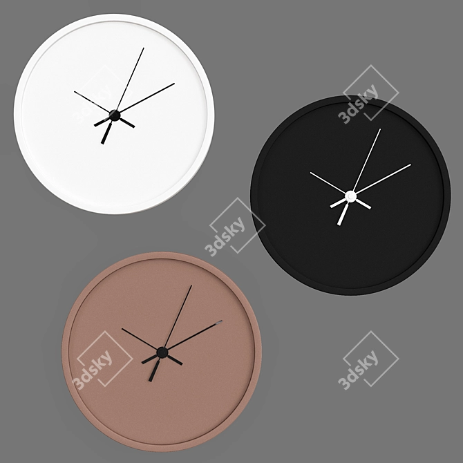 Elegant Timepiece for Wall 3D model image 2
