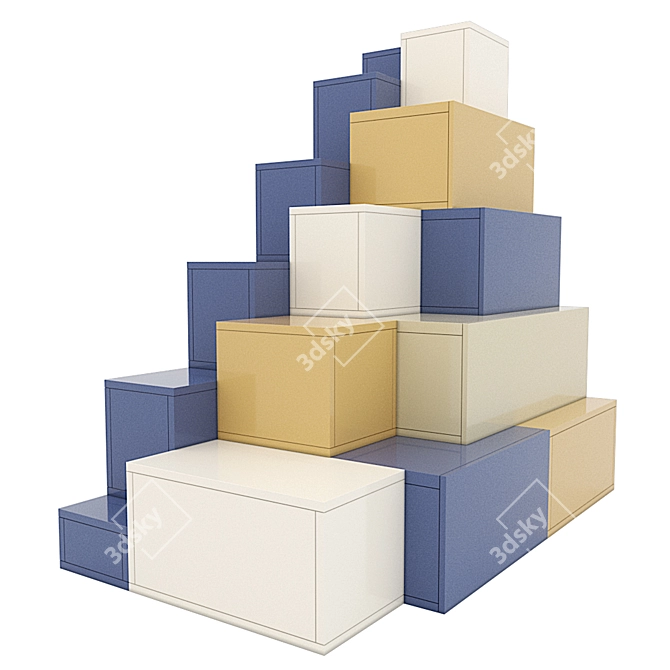 Modern 3D Stairs Design 3D model image 1