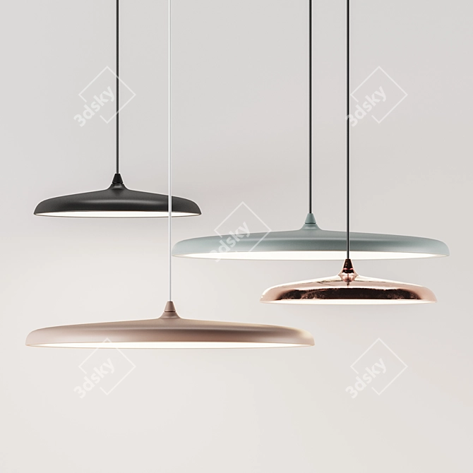 Sleek Plate Lamp 3D model image 1