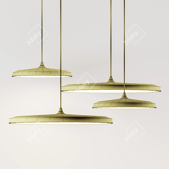 Sleek Plate Lamp 3D model image 2