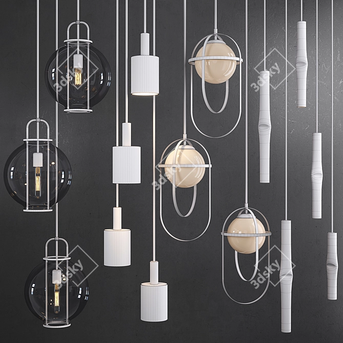 Modern Pendant Light Collection 3D model image 2