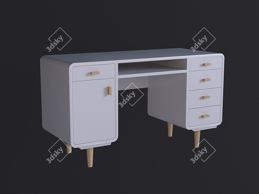 La Redoure Jimi Scandinavian Writing Desk 3D model image 11