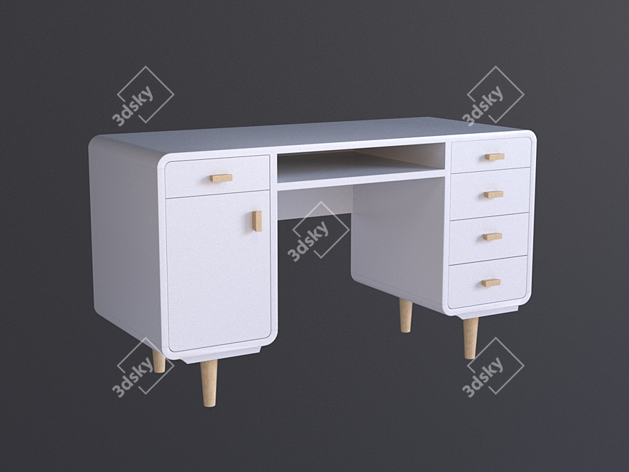 La Redoure Jimi Scandinavian Writing Desk 3D model image 12