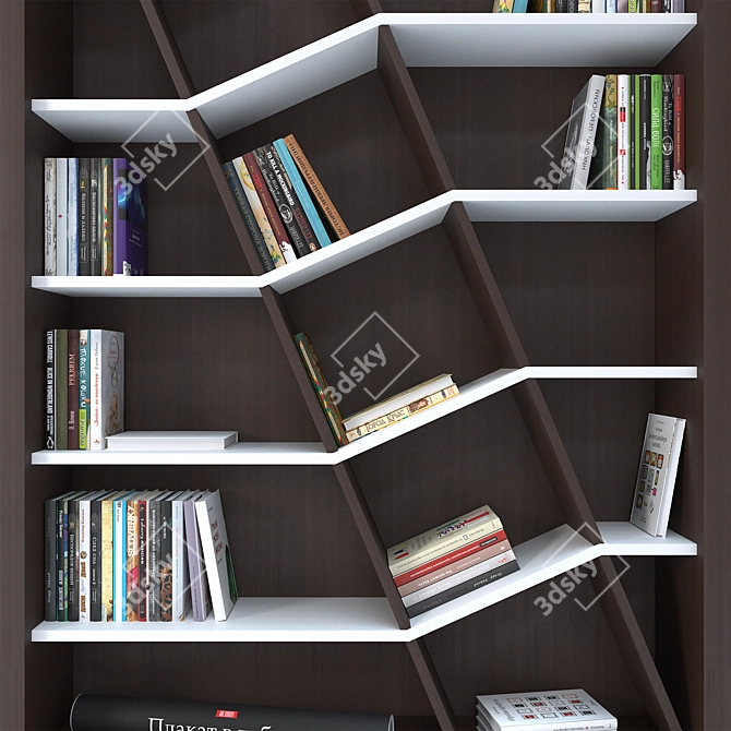 Maze Bookcase: Perfect Storage for Office or Library 3D model image 2