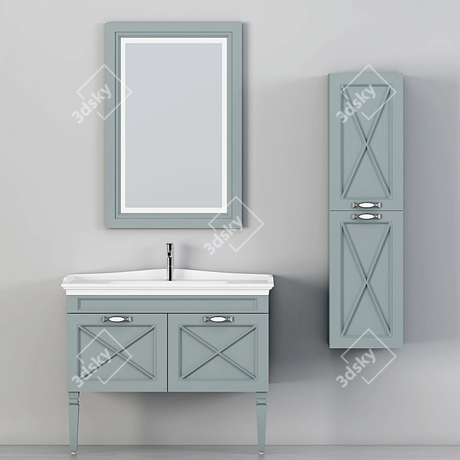 Sleek Bathroom Storage Solution 3D model image 1