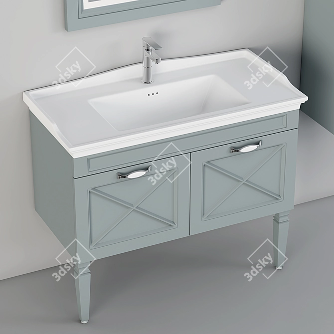 Sleek Bathroom Storage Solution 3D model image 2