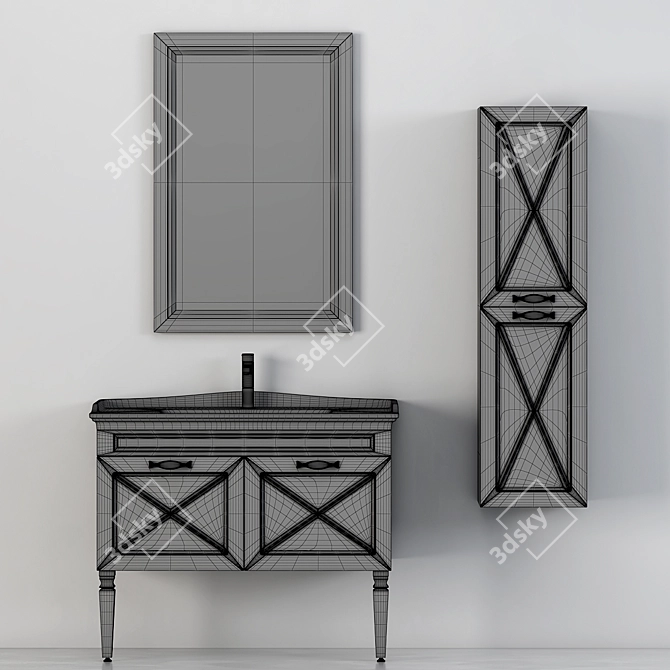 Sleek Bathroom Storage Solution 3D model image 3