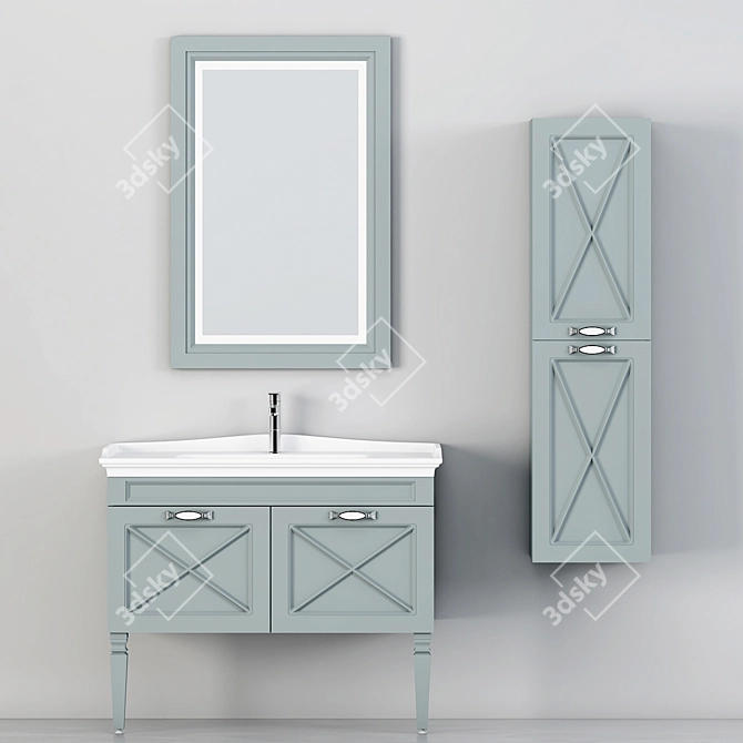 Sleek Bathroom Storage Solution 3D model image 4