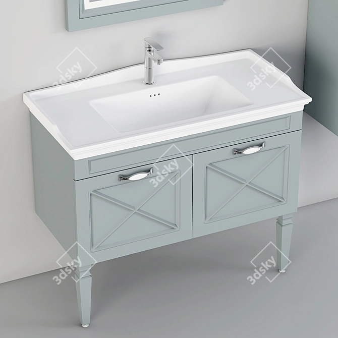 Sleek Bathroom Storage Solution 3D model image 5