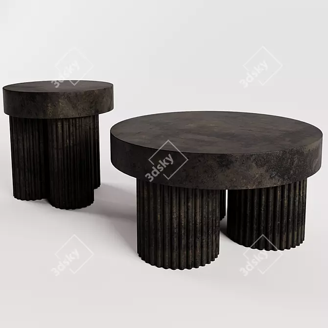 Sculptural Greek-inspired Concrete Coffee Table 3D model image 1