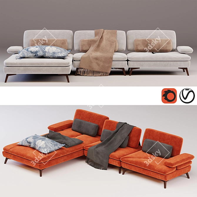 3Dmax Sofa Lasiliya | Vray & Corona Compatible 3D model image 1