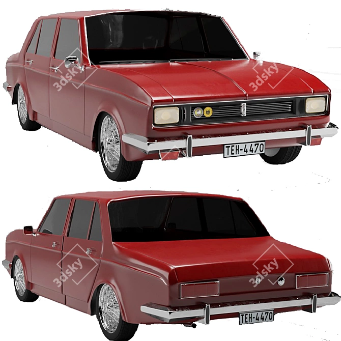 Vintage Iranian Classic Car Peykan 3D model image 1