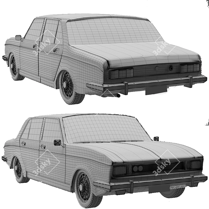 Vintage Iranian Classic Car Peykan 3D model image 3