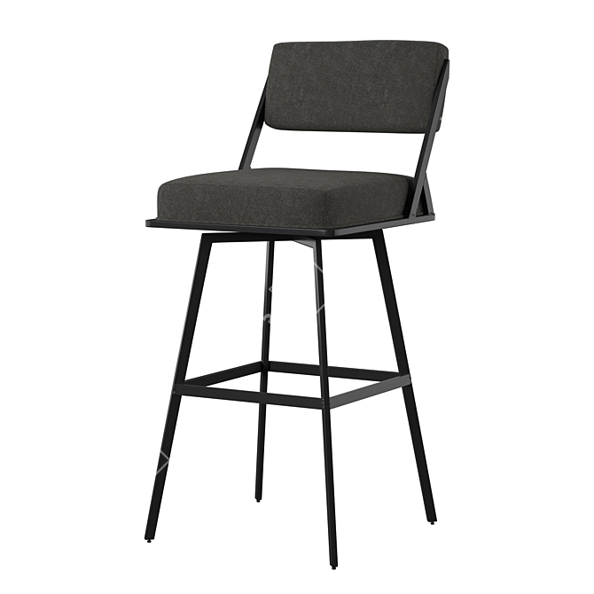 Stylish Upholstered Bar Chair 3D model image 1