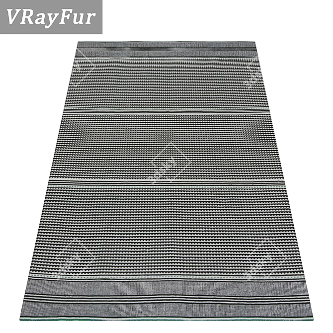 Versatile 3-Piece Carpet Set 3D model image 2