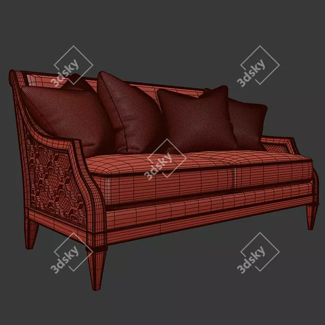 PBR-ready Bay Club Love Seat 3D model image 2