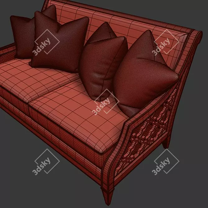 PBR-ready Bay Club Love Seat 3D model image 3