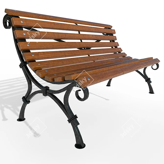 AVEN Foldable Bench: Portable and Sturdy 3D model image 1