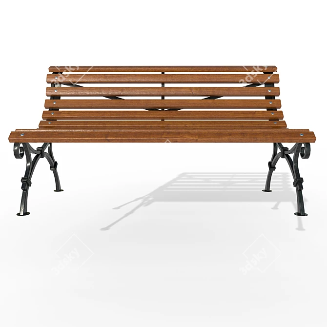 AVEN Foldable Bench: Portable and Sturdy 3D model image 2